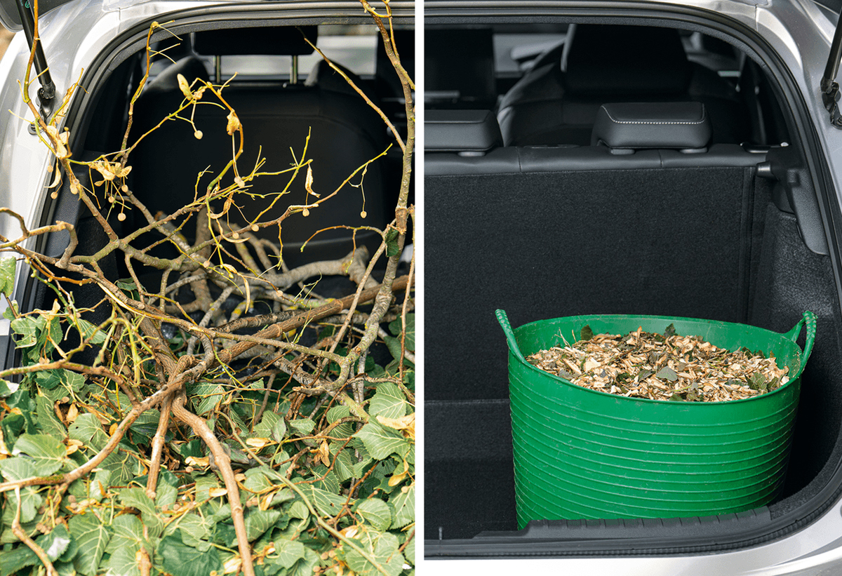 Παρουσιάζει τη διαφορά να μεταφέρεις ολόκληρα τα κλαδιά σε ένα αυτοκίνητο και να τα έχεις κόψει